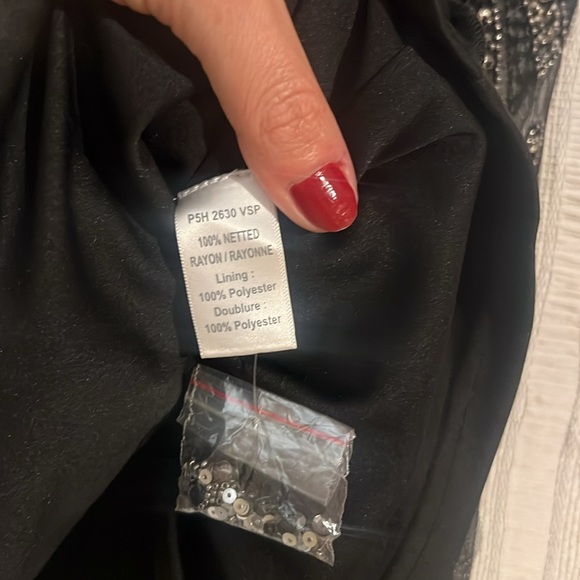 Parker Metallic Switch Geometric Beaded Skirt L - Picture 6 of 9